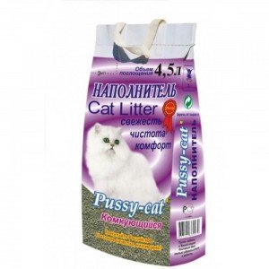 Pussy-Cat наполнитель для кошек комкующийся (4,5л)