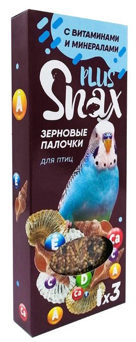 Зерновые палочки д/птиц "Snax Plus" с витаминами и минералами
