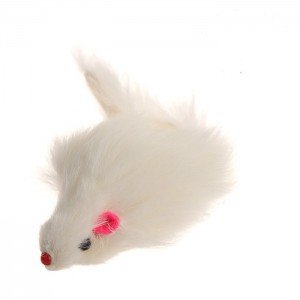 Мышь белая с кошачьей мятой (5*2см)