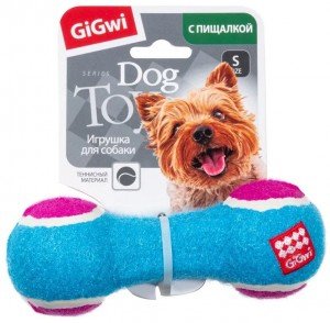 GiGwi игрушка для собак Гантеля, с пищалкой, маленькая