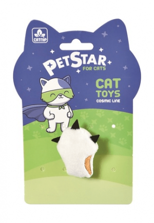 Pet Star Игрушка Лапка д/кошек, с мятой, плюшевая, бежевая/белая