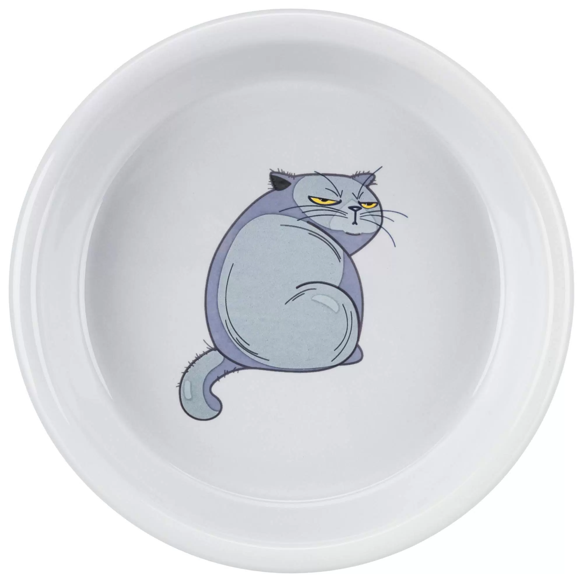 Trixie Миска д/кошек, керамическая с рисунком Кот, серая, 250 мл