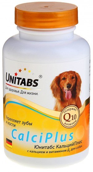 UNITABS CalciPlus д/собак с кальцием и Д3 (100таб)