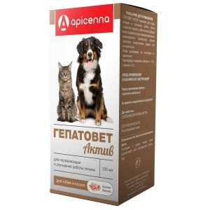 Гепатовет Актив для собак и кошек аромат бекона 100мл