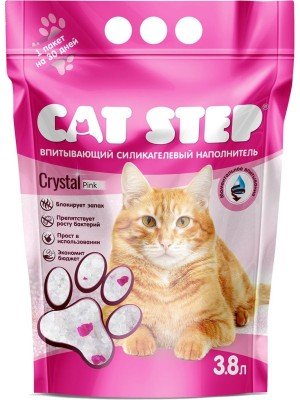 CAT STEP силикагелевый наполнитель розовый (3,8л)