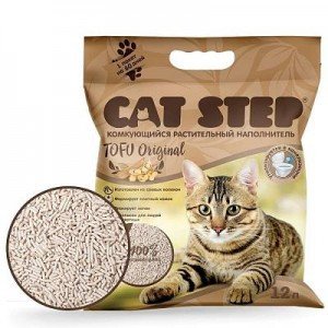 CAT STEP наполнитель комкующийся растительный бобовый (6л)