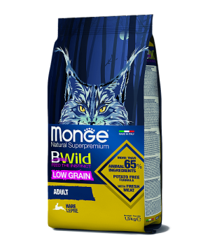 Monge BWild (низкозерновой) для кошек, с мясом зайца (1.5кг)