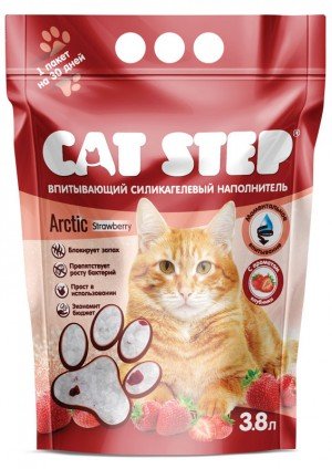 CAT STEP Arctic Strawberry наполнитель силикагелевый (3.8л)