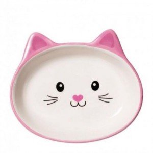 КерамикАрт миска керамическая для кошек Мордочка кошки, 160 мл, розовая