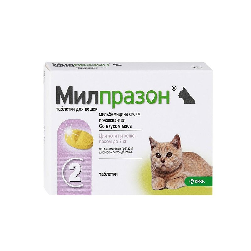Милпразон д/котят и кошек до 2кг (1таб) купить в Нижнекамске по цене 220  руб. | Добрый доктор