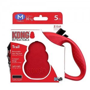 KONG рулетка Trail M (до 30кг, лента 5м) красная