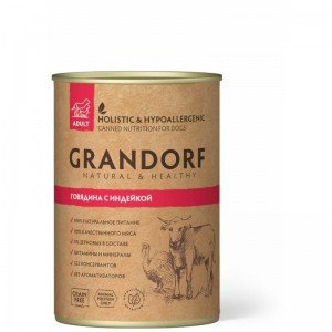 GRANDORF (консерв.) для собак, говядина и индейка (400гр)