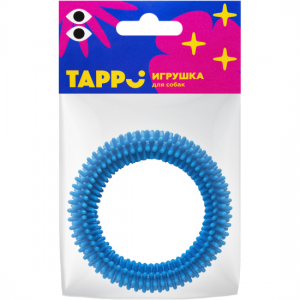 Tappi игрушка д/собак, кольцо с шипами, голубой,96см