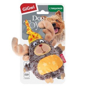 GiGwi игрушка для собак Лось, с пищалкой, 10 см