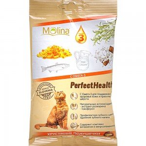 Molina хрустящие подушечки для кошек С Омега-3, 50 г