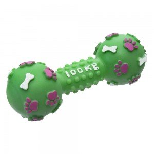 Yami-Yami Игрушка Гантель 100 кг для собак,15 см, зелёная
