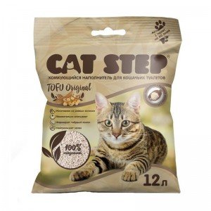 CAT STEP Tofu наполнитель комкующийся, растительный (12 л,5.4кг)