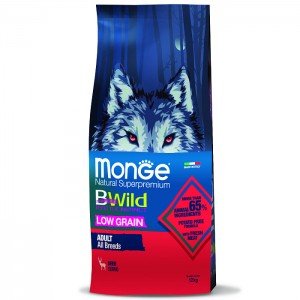 Monge BWild (низкозерновой) д/собак всех пород/оленина (12кг)