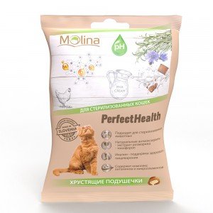 Molina хрустящие подушечки д/стерил-ных кошек (50г)