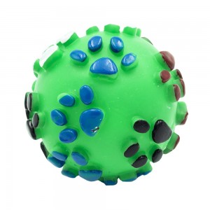 Игрушка мяч 6см с лапками зеленый