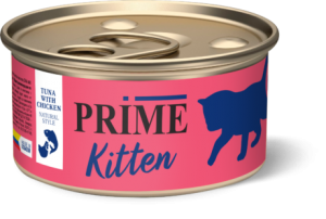 Prime Kitten (консерв.), тунец премиум с курицей в с/с (85гр)