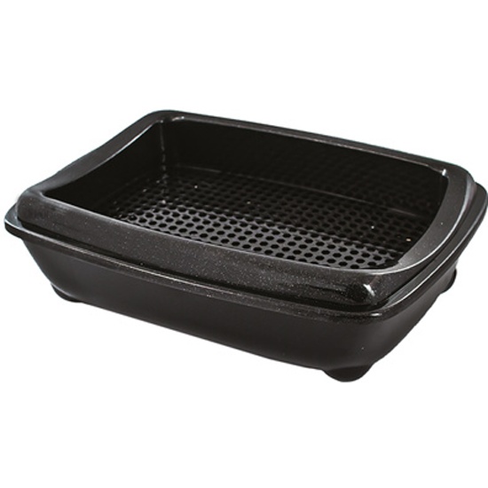 Yami-Yami Туалет д/кошек, с рамкой-сеткой,черный, 43х30х12 см