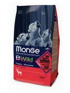 Monge BWild (низкозерновой) д/щенков всех пород/оленина (2.5кг)