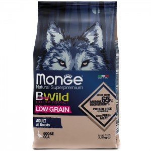 Monge BWild низкозерновой корм д/собак из мяса гуся (2,5кг)