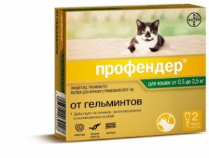 Профендер д/кошек 0,5-2,5 кг (1пип)