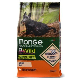Monge BWild д/взрослых собак мелких пород/утка с картофелем (2,5 кг)